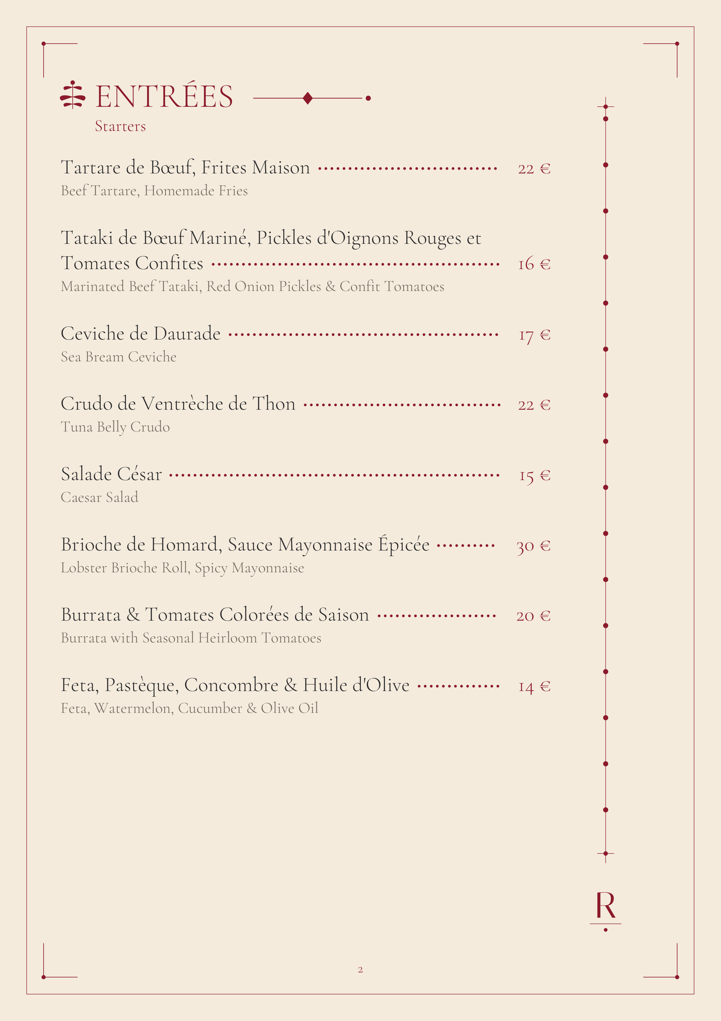 Entrées / Starters